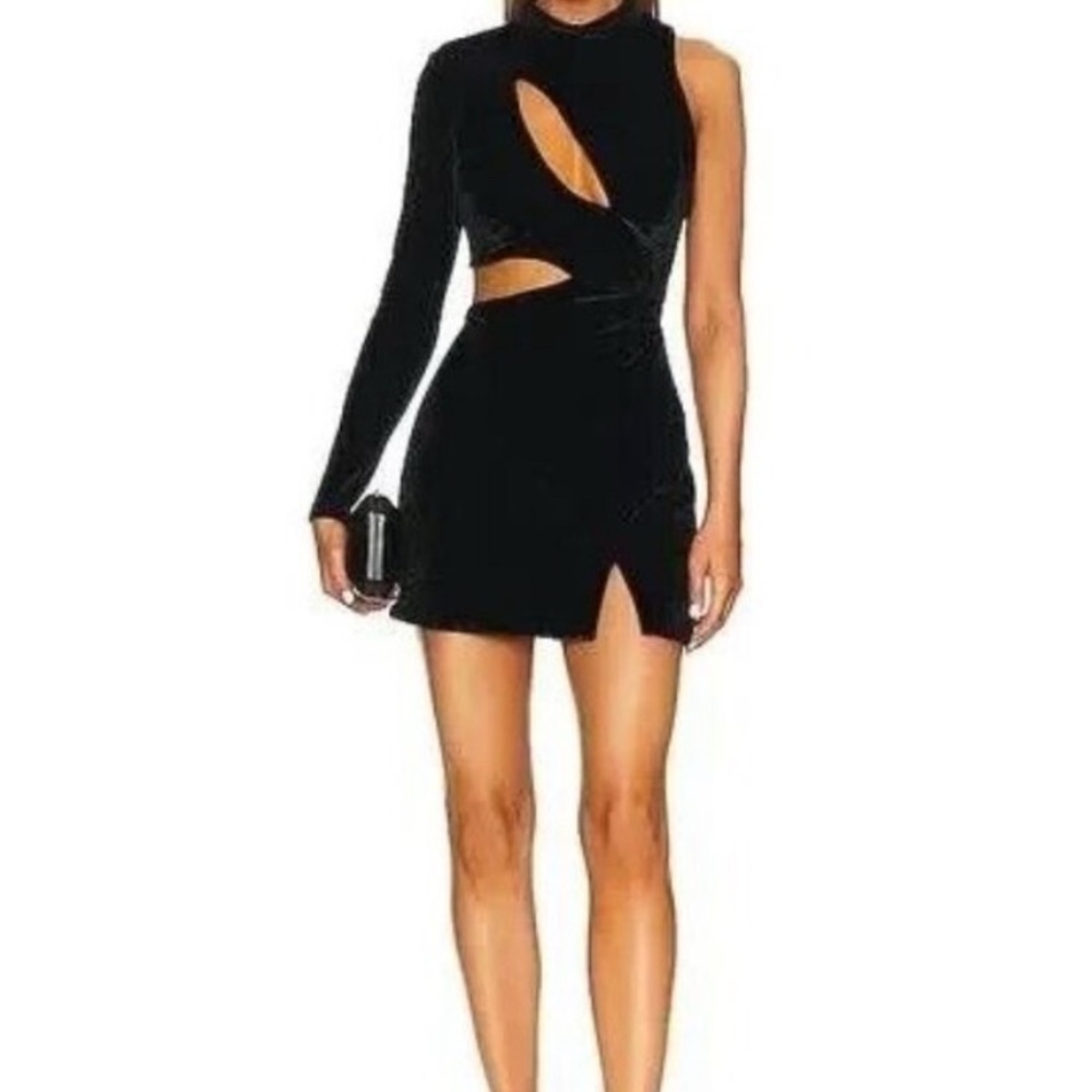 Bardot Stella Black Cut-Out One-Shoulder Mini Dress